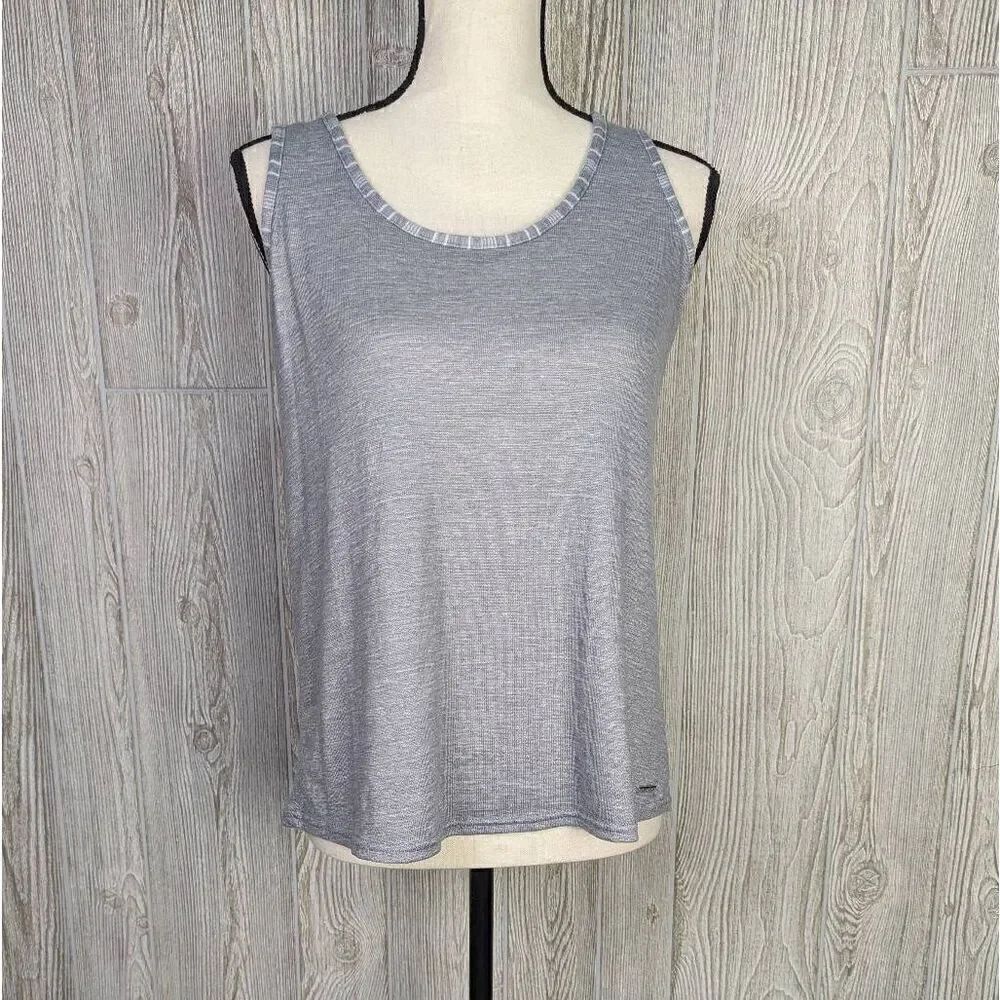 Tahari Women’s Small Grey Knit Sleeveless Tank Top Shirt Scoop Neck